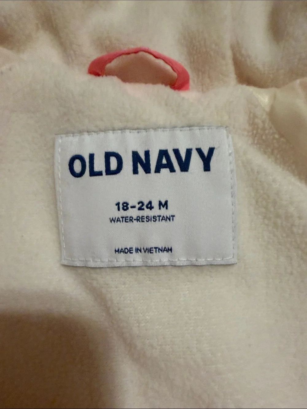 Old Navy Pink Puffer Jacket with Rainbow